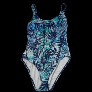 Ocean Pacific Women’s M One‑Piece Swimsuit Blue Padded Cups Wide Straps